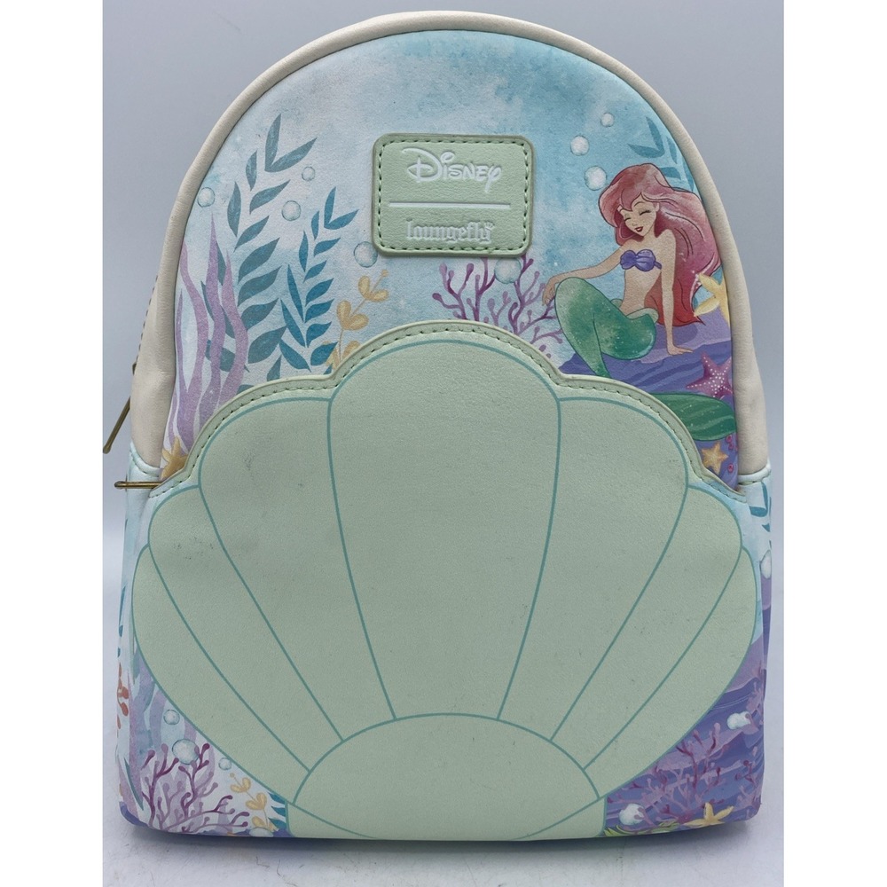 Loungefly Disney Hot topic THE LITTLE MERMAID SHELL MINI BACKPACK Exclusive NWT